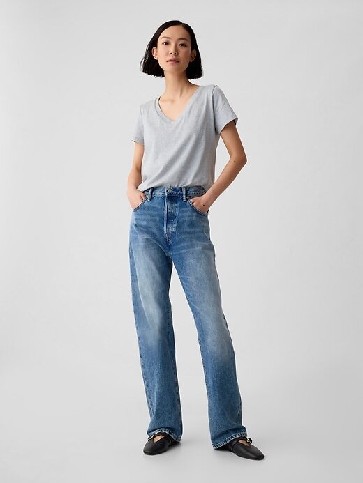 Tricou VintageSoft cu decolteu în V din bumbac organic Tricou VintageSoft cu decolteu în V din bumbac organic