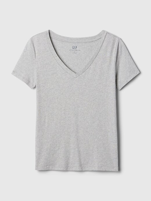 Tricou VintageSoft cu decolteu în V din bumbac organic Tricou VintageSoft cu decolteu în V din bumbac organic