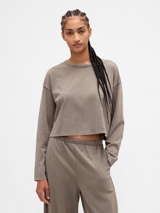 Tricou VintageSoft Heavyweight Crop din bumbac organic