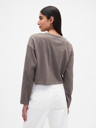 Tricou VintageSoft Heavyweight Crop din bumbac organic