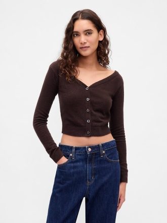 Ușor CashSoft Crop Button-Sup față