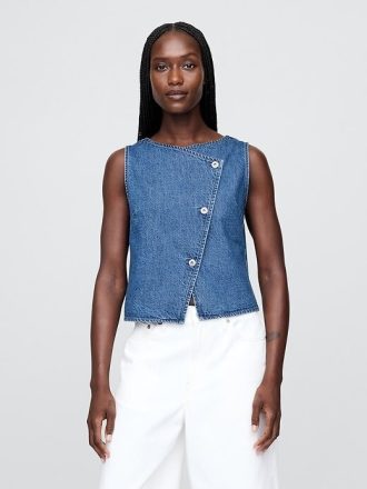 Vestă asimetrică denim