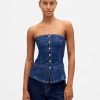 Vestă de denim fără bretele Vestă de denim fără bretele
