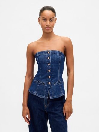 Vestă de denim fără bretele