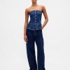 Vestă de denim fără bretele Vestă de denim fără bretele