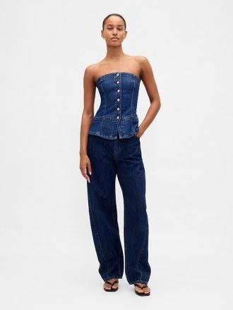 Vestă de denim fără bretele