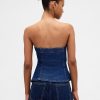 Vestă de denim fără bretele Vestă de denim fără bretele