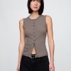 Vestă modernă cardigan cu coaste Vestă modernă cardigan cu coaste