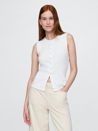 Vestă modernă cardigan cu coaste Vestă modernă cardigan cu coaste