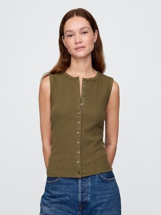 Vestă modernă cardigan cu coaste Vestă modernă cardigan cu coaste