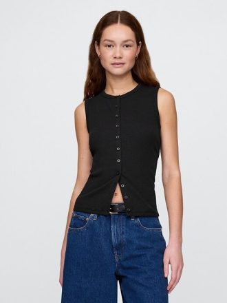 Vestă modernă cardigan cu coaste Vestă modernă cardigan cu coaste
