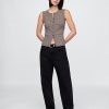 Vestă modernă cardigan cu coaste Vestă modernă cardigan cu coaste
