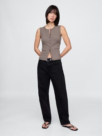 Vestă modernă cardigan cu coaste Vestă modernă cardigan cu coaste