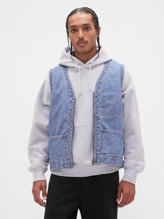 Vesta utilitar din denim grea