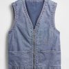 Vesta utilitar din denim grea